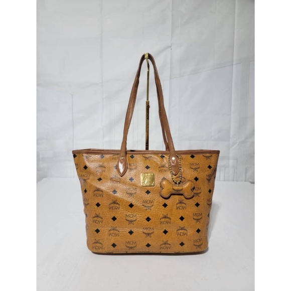 Authentic MCM VISETOS SHOPPER TOTE BAG COGNAC - Picture 1 of 13